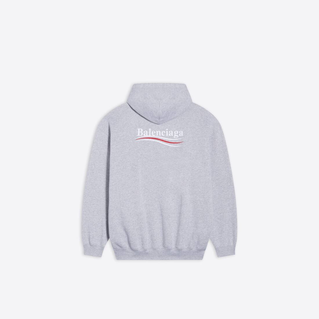 Men's Political Campaign Hoodie Medium Fit in Grey - 2