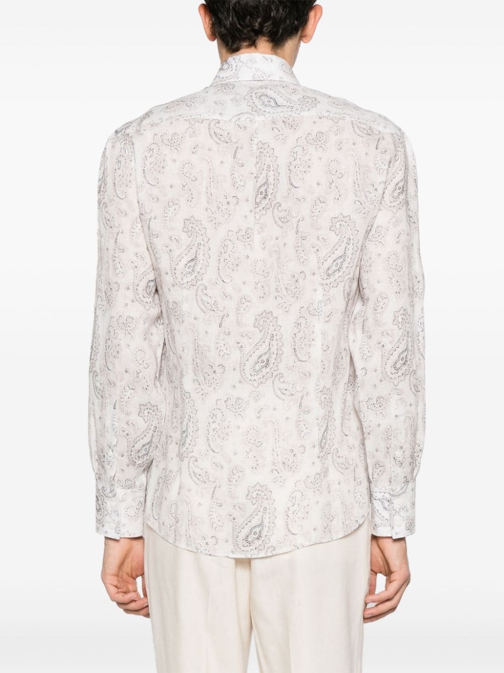 paisley-print linen shirt - 8