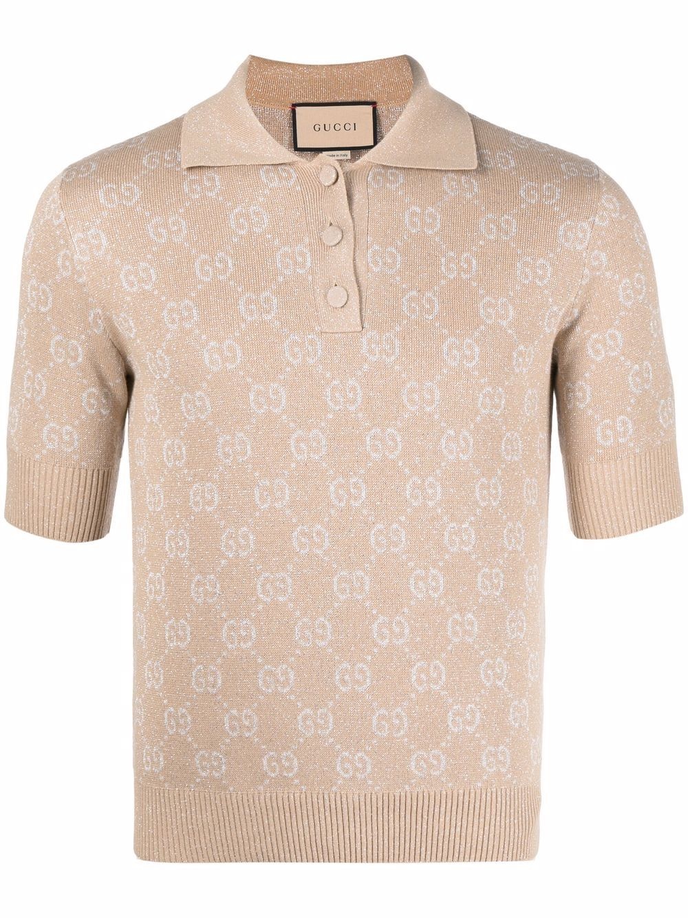 metallic Interlocking G embroidered polo shirt - 1