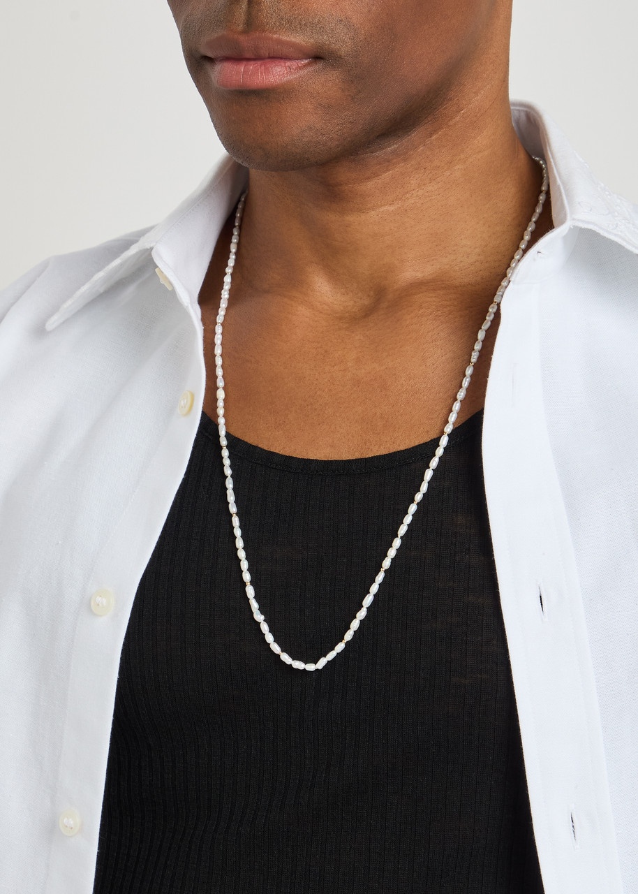 Valentino Ovalette Beaded Pearl Necklace - 2