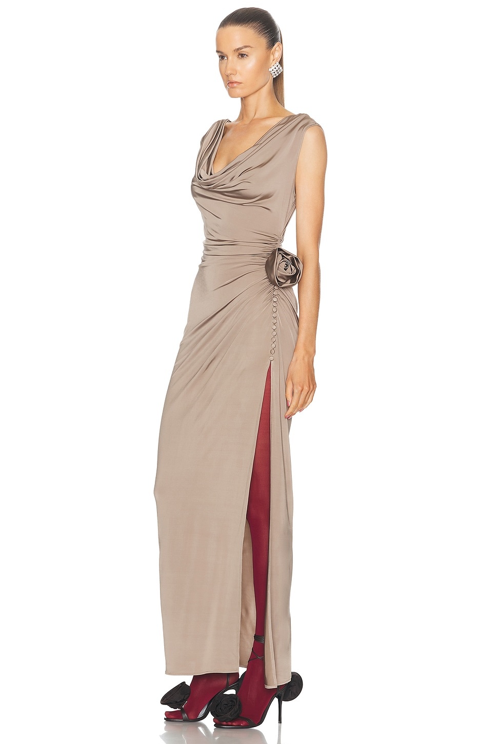 Cowl Neck Long Dress - 3