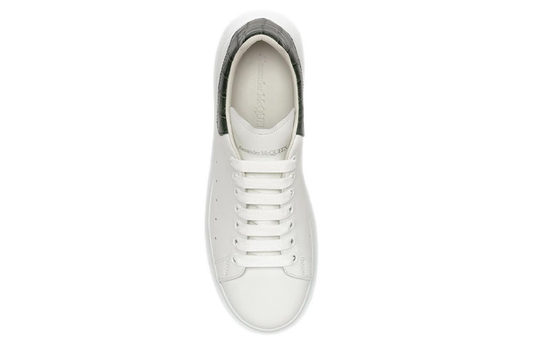 Alexander McQueen Oversized Sneaker 'White Forest Green Crocodile' 625162WIAFX9448 - 5