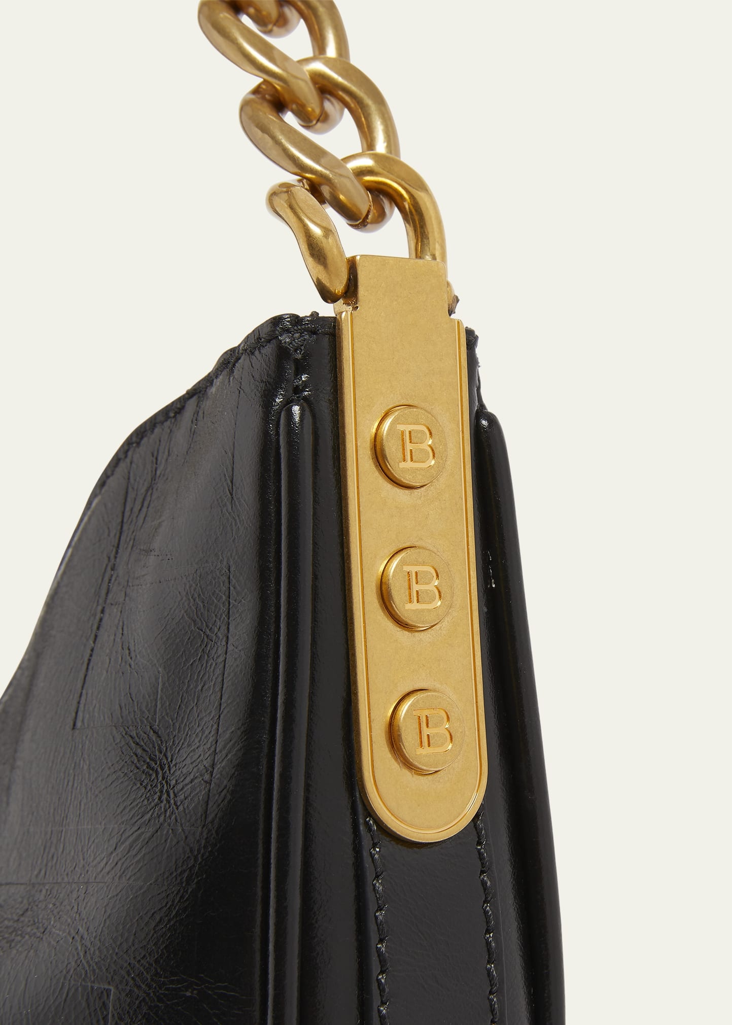 1945 Moon Shoulder Bag in PB Embossed Crinkle Leather - 5