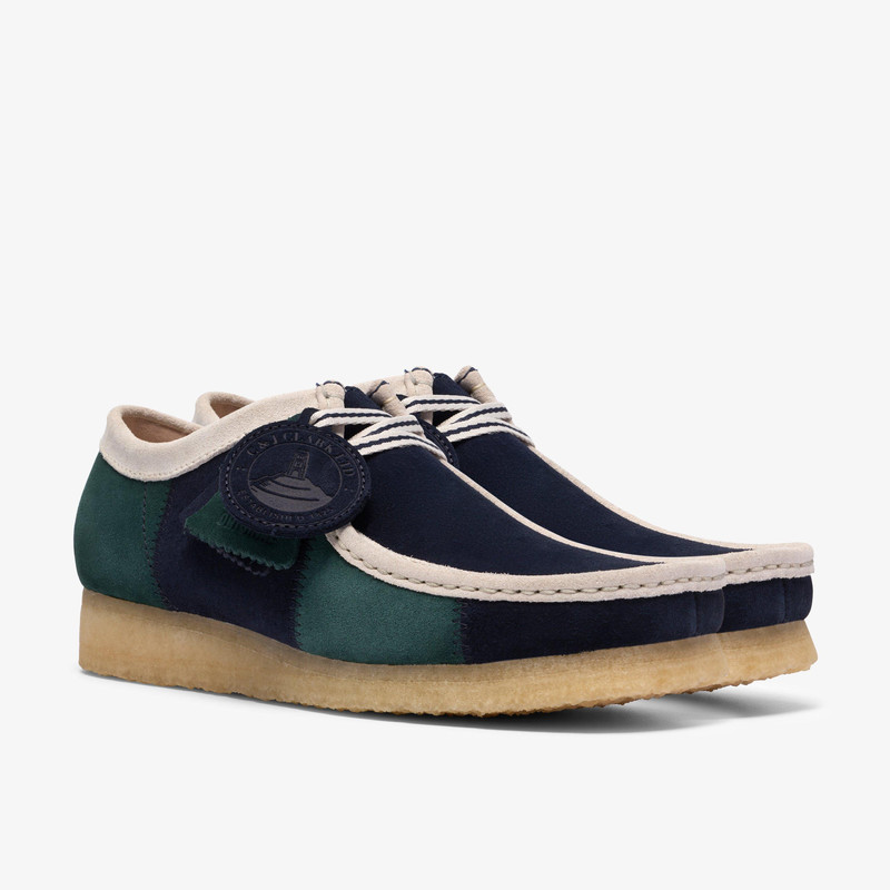 Wallabee Blue/Green Stripe 4