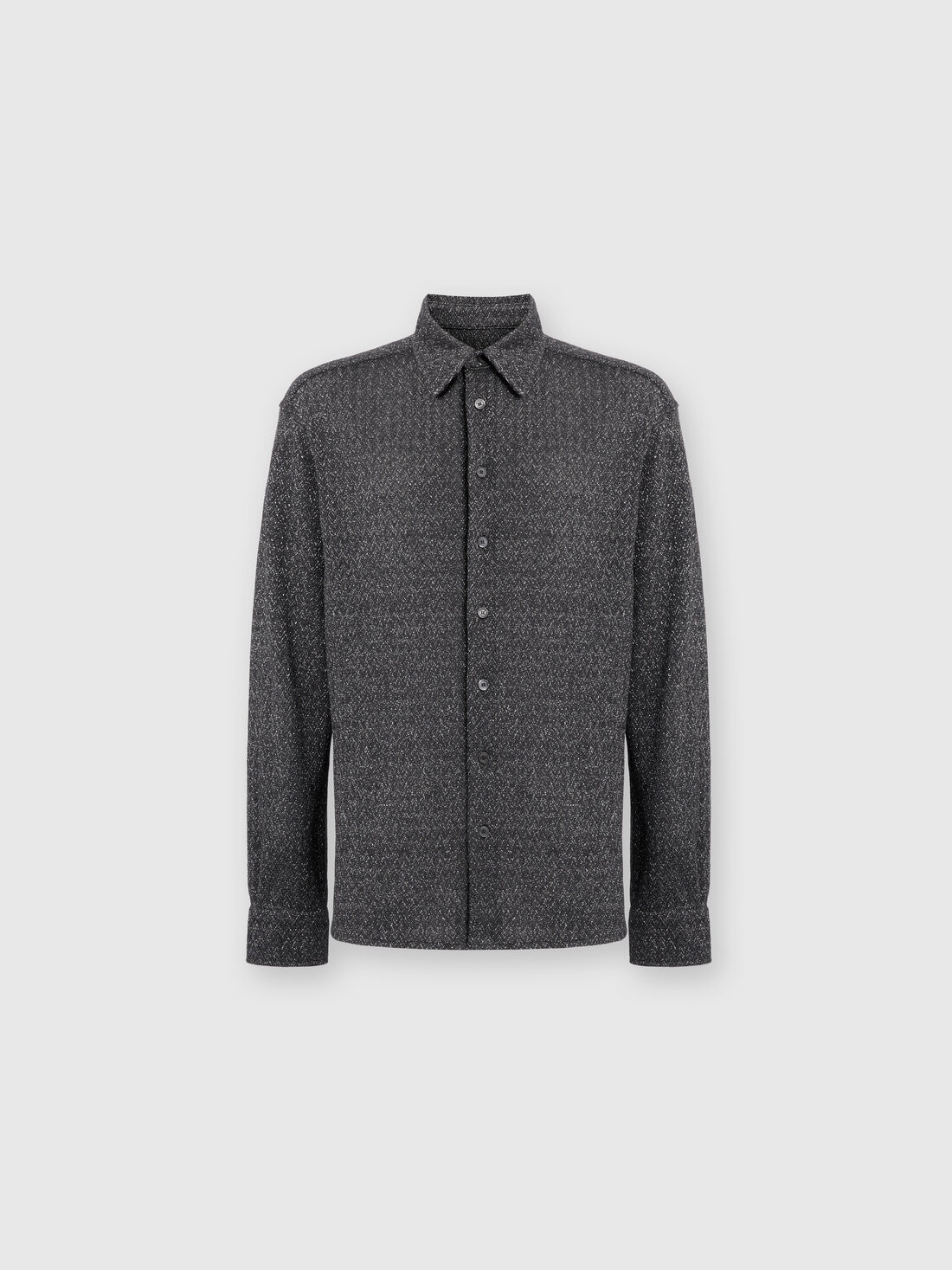 Cotton and viscose zig zag lamé shirt - 1