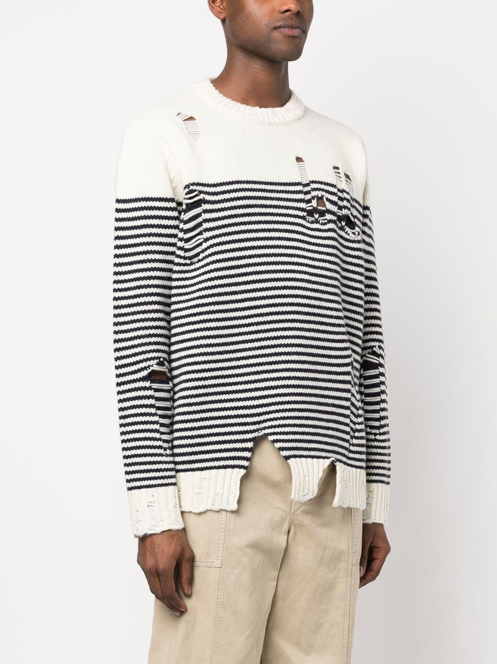striped crew-neck jumper - 4
