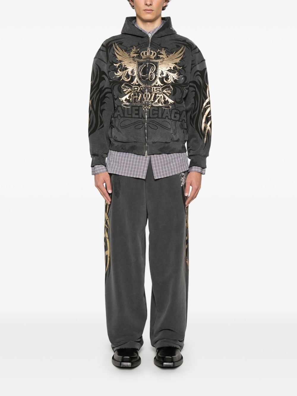 tacky gold-print track pants - 2