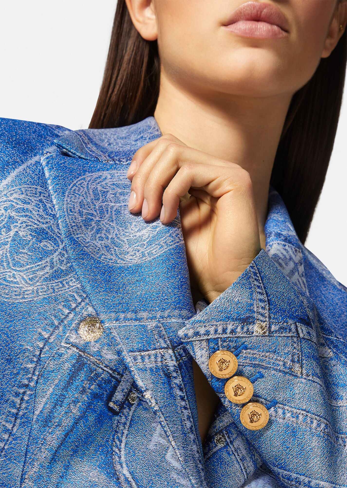 Fendace Denim Patchwork Blazer - 5