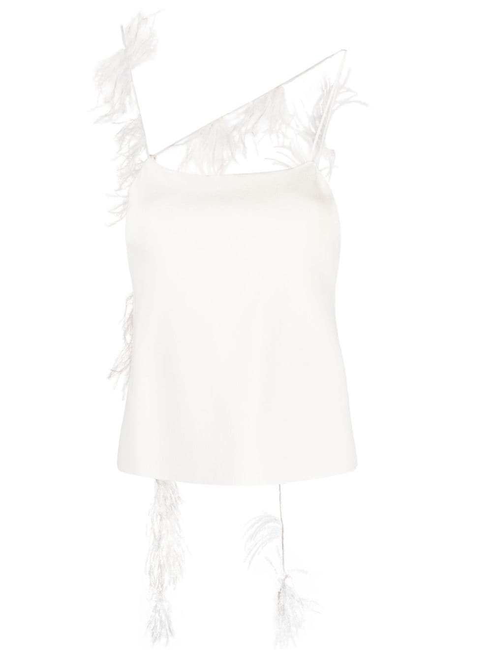 feather-trim camisole top - 1