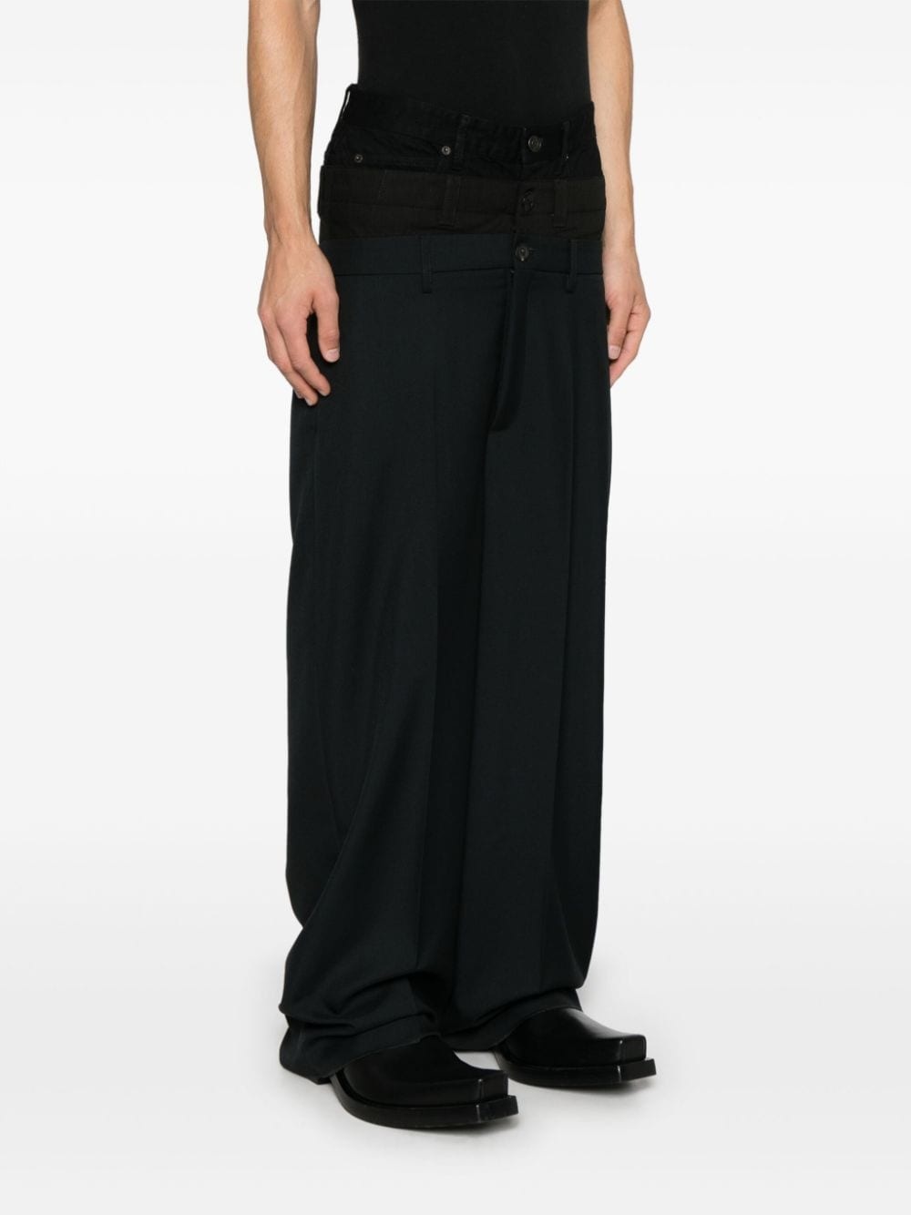 layered tailored trousers - 3