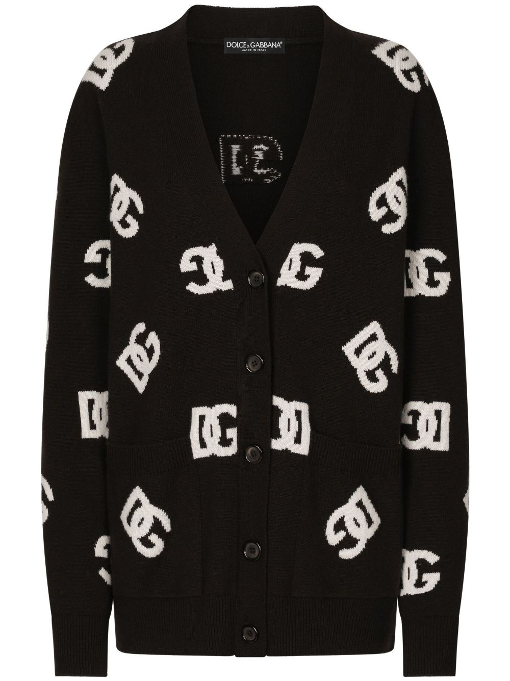DG monogram virgin wool cardigan - 1