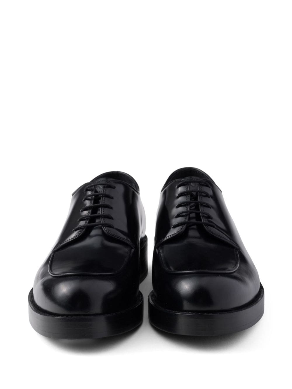 brushed leather derby shoes - 5