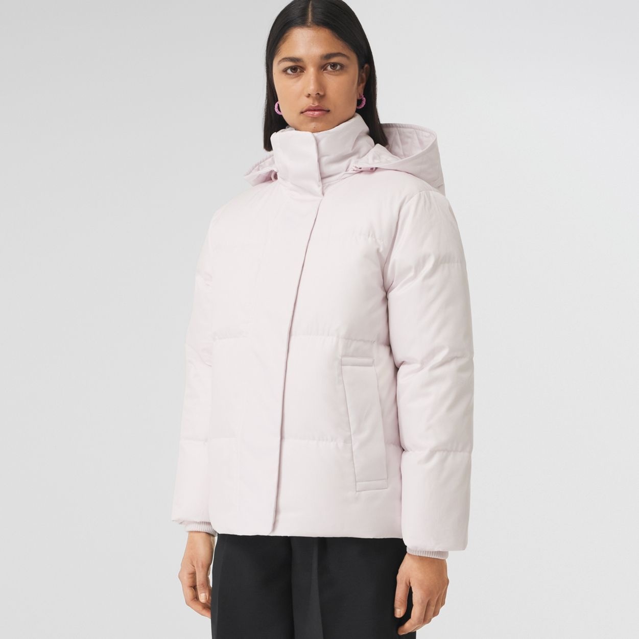 Detachable Hood Cotton Gabardine Puffer Jacket - 6