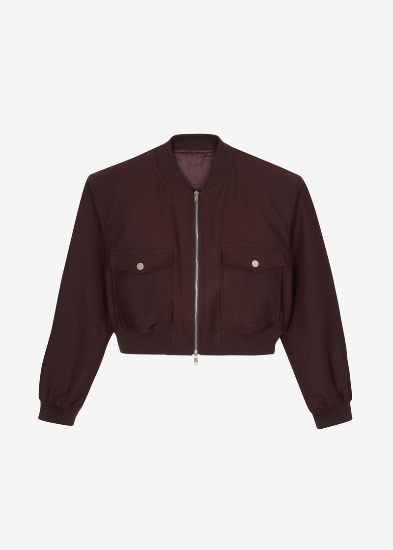 Pomona Crop Bomber Jacket - Burgundy 9