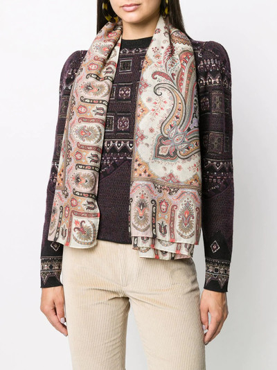 Etro paisley print cashmere scarf outlook