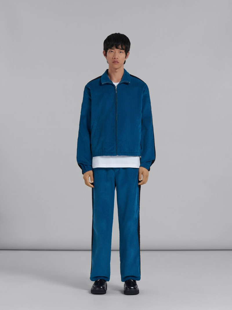 Marni BLUE CORDUROY JACKET WITH SIDE BANDS outlook