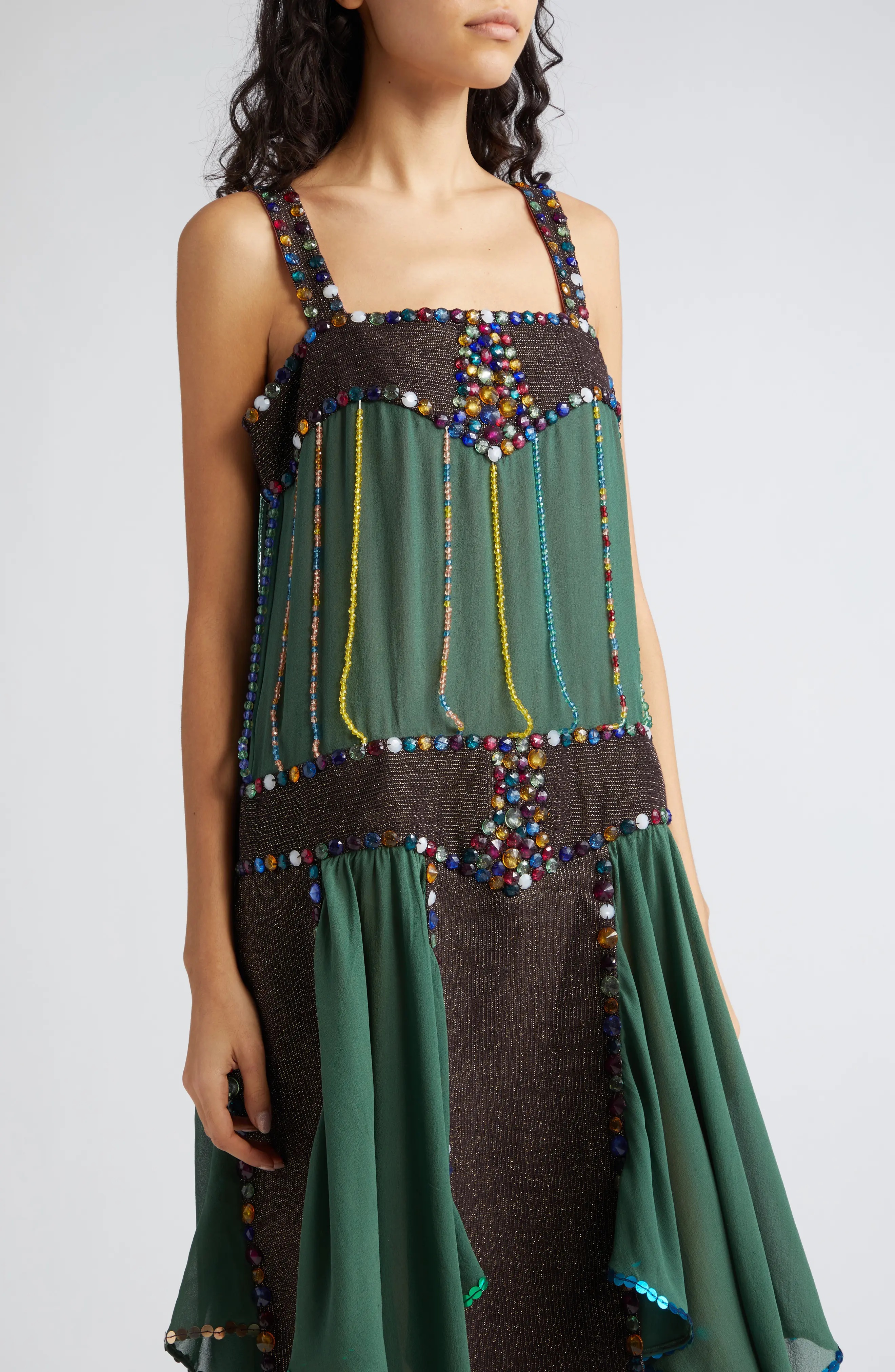 Gem Jarvis Beaded Silk Flapper Dress - 4