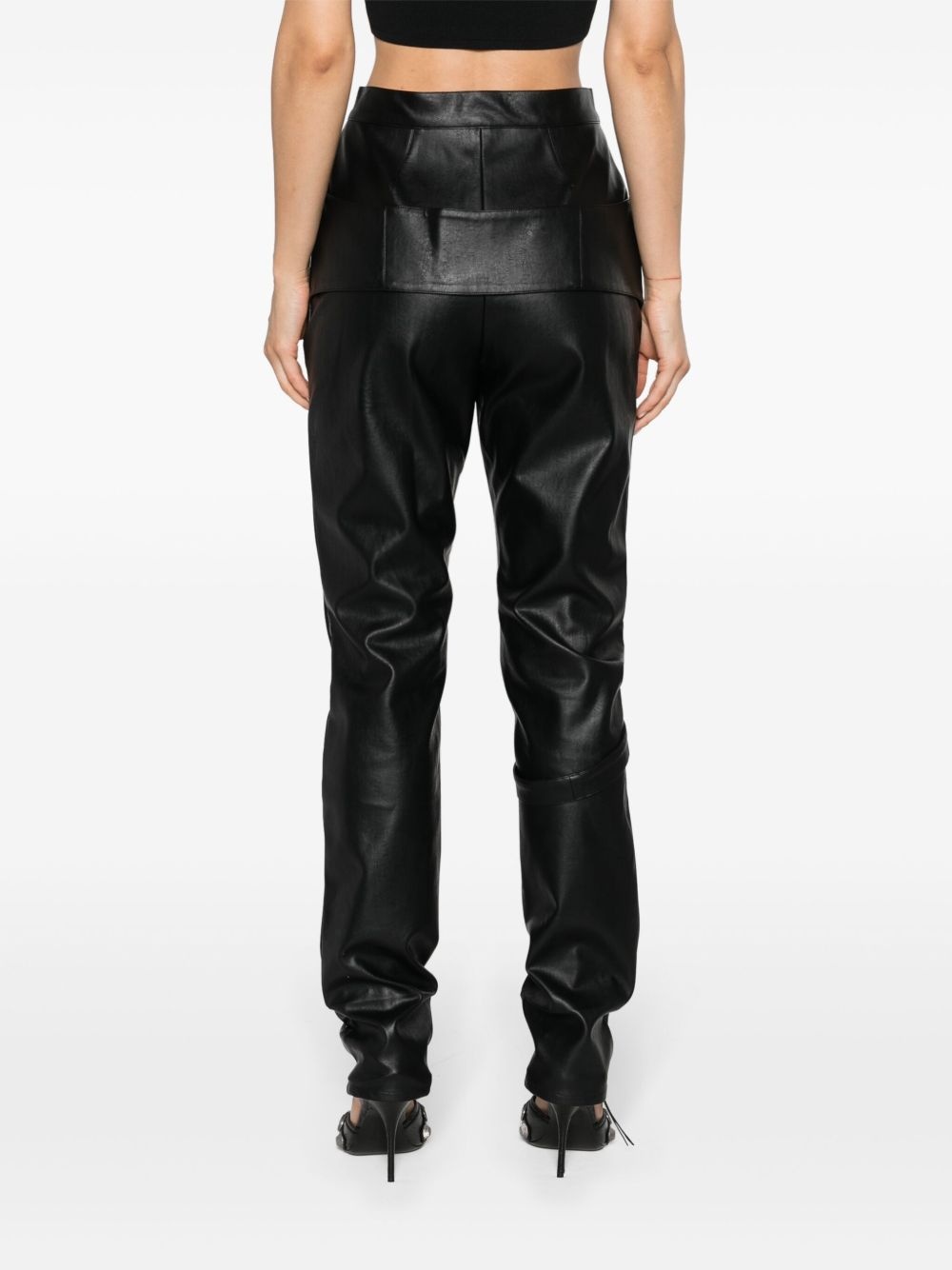 Moto faux-leather trousers - 4