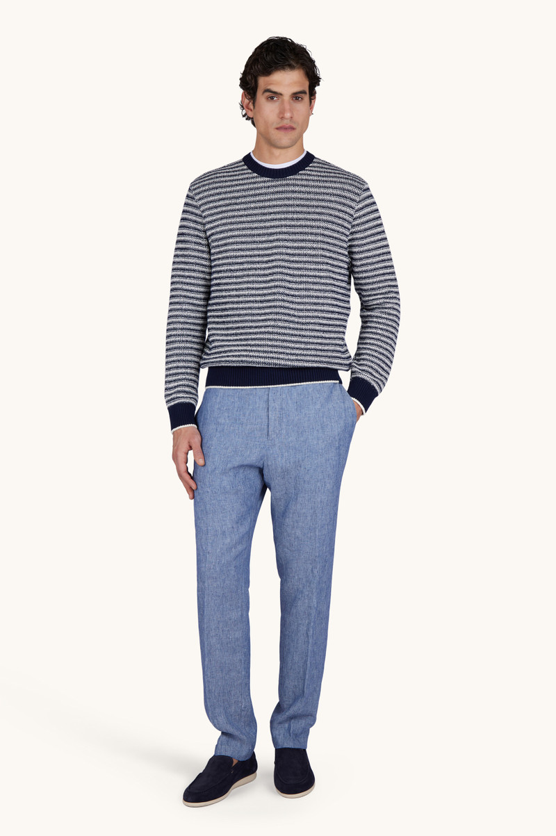 Paul & Shark CREW‑NECK SWEATER IN BOUCLÉ COTTON WITH STRIPED PATTERN outlook