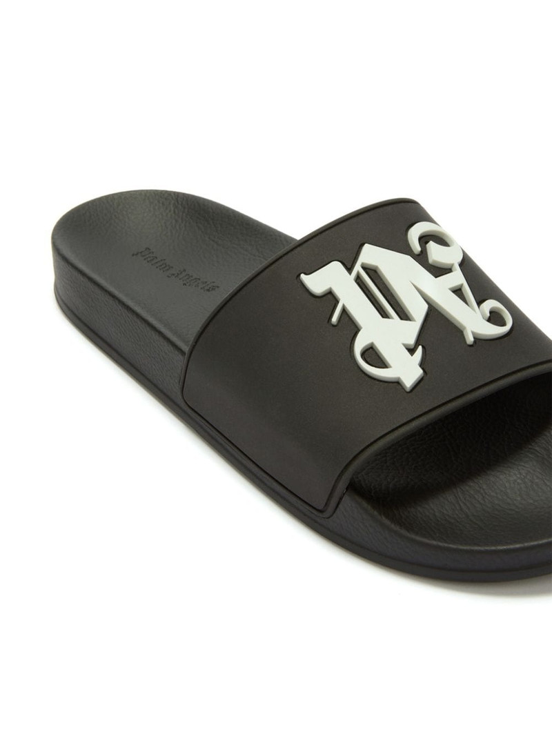 monogram-embossed pool slides 4