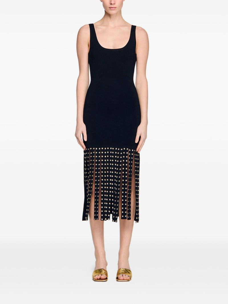 Sandro studded knitted midi dress outlook