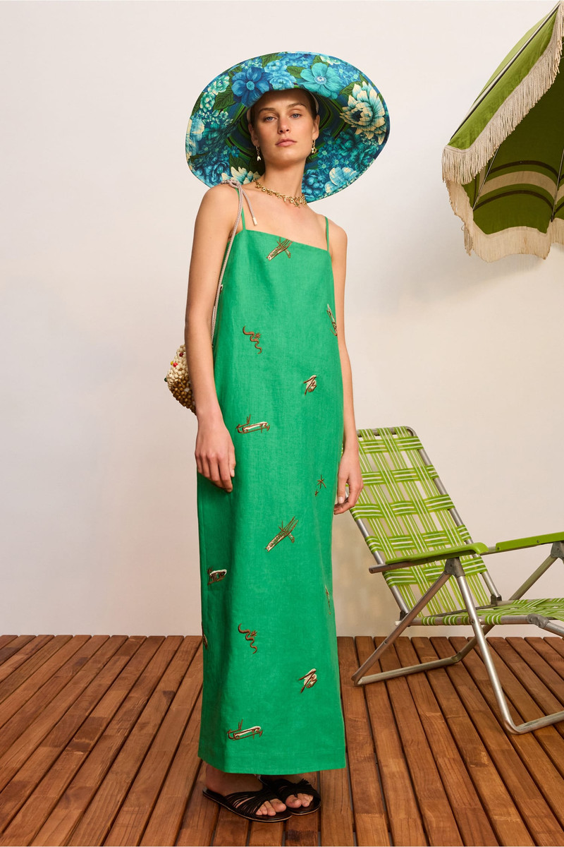 ALÉMAIS Wanda Embroidered Midi Dress outlook