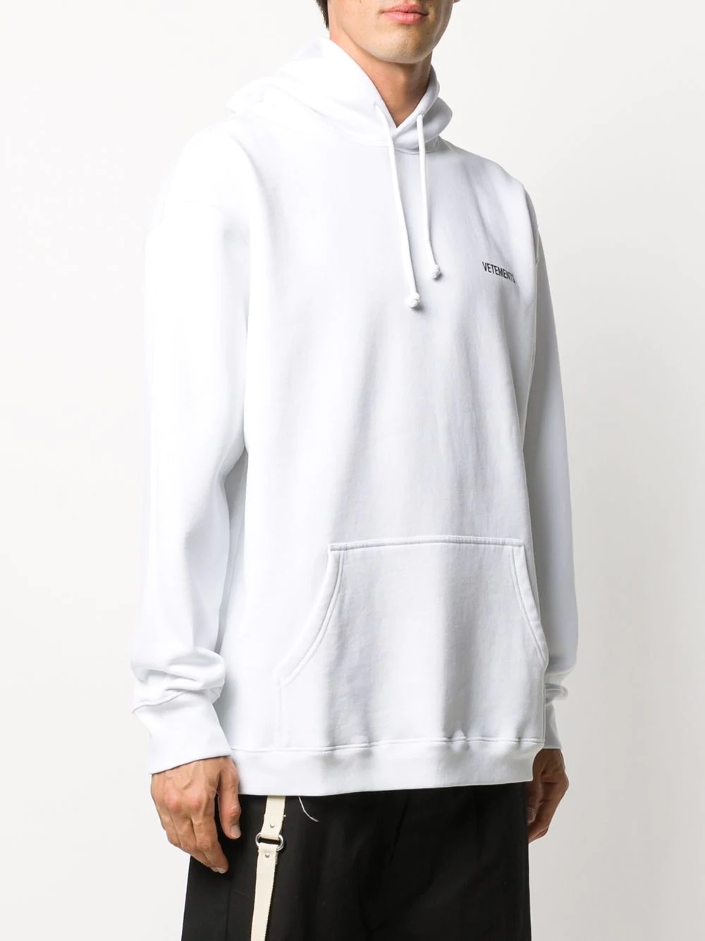 logo print drawstring hoodie - 4