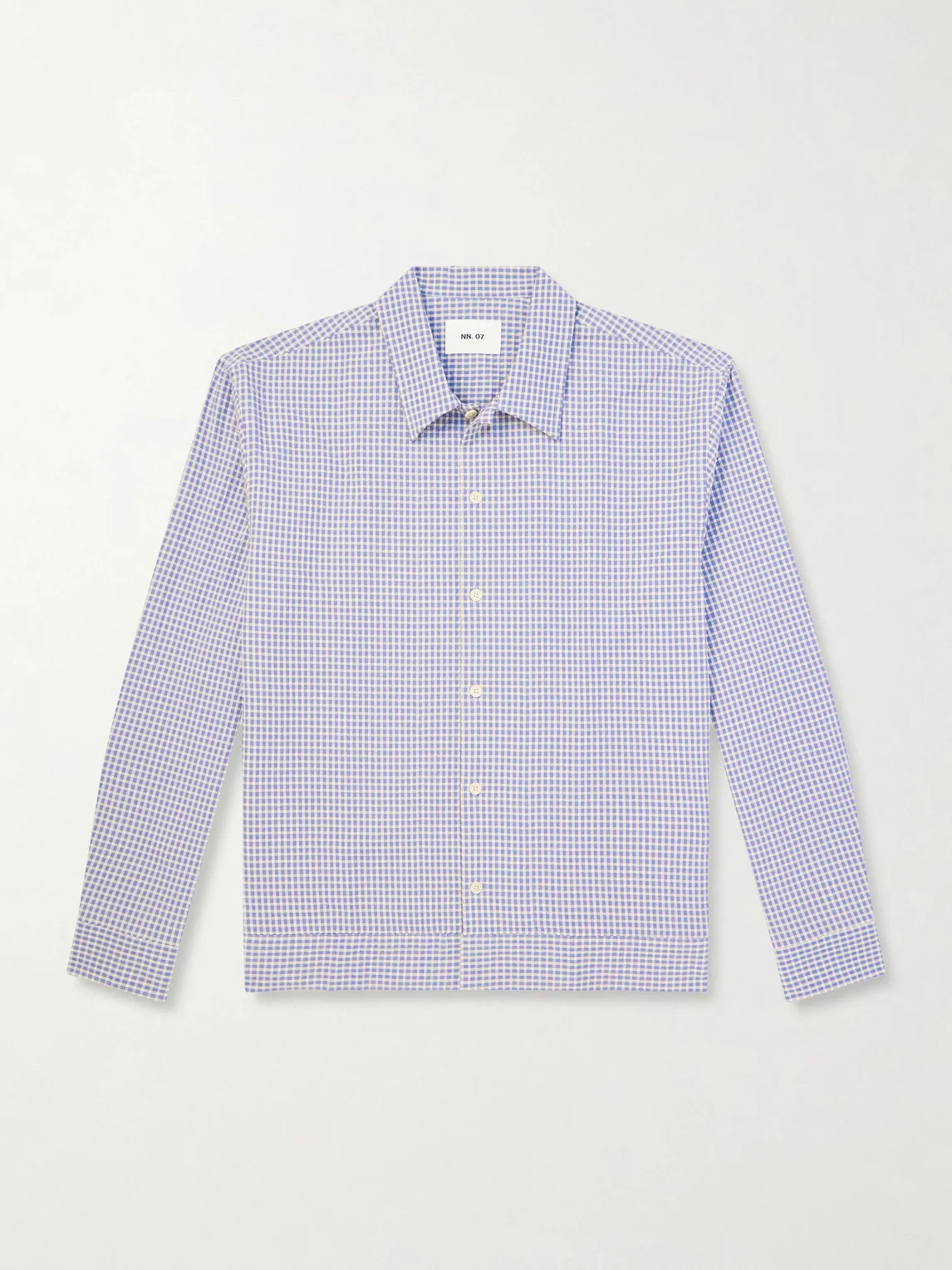 Reed 50057 Checked Organic Cotton-Blend Seersucker Shirt - 1
