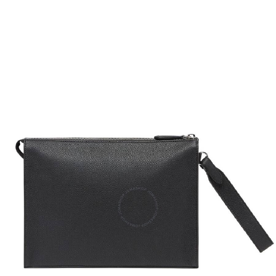 Fendi Embossed Logo Zipper Leather Clutch - 3
