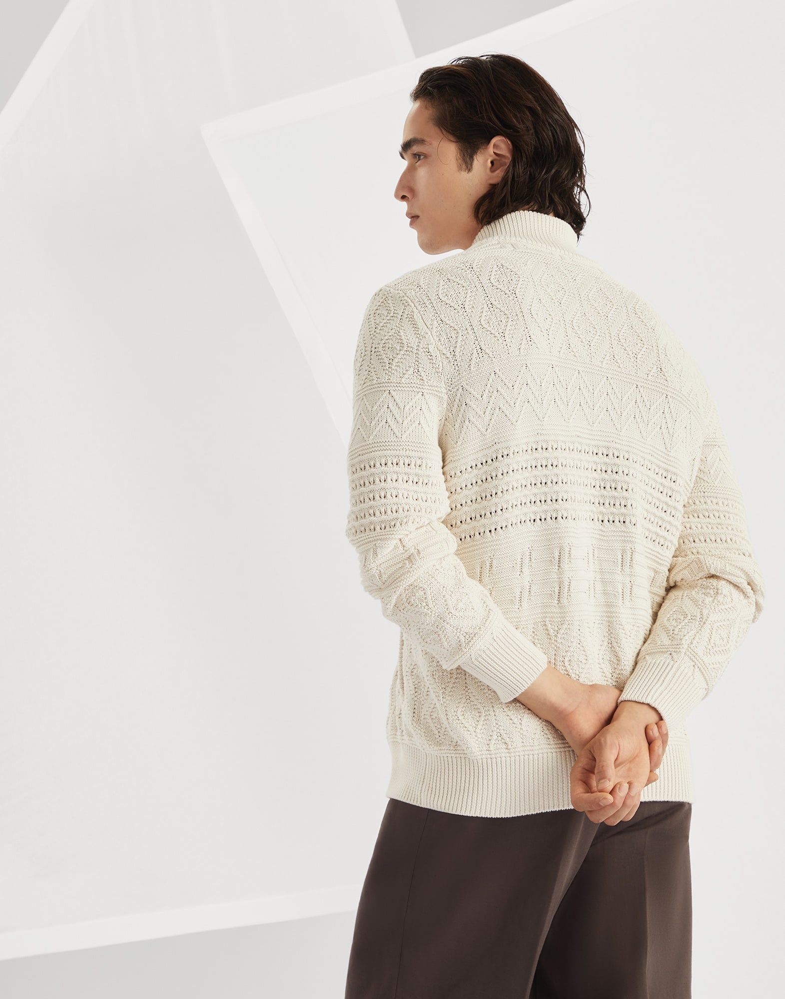 Brunello Cucinelli Heritage stitch cardigan in cotton with