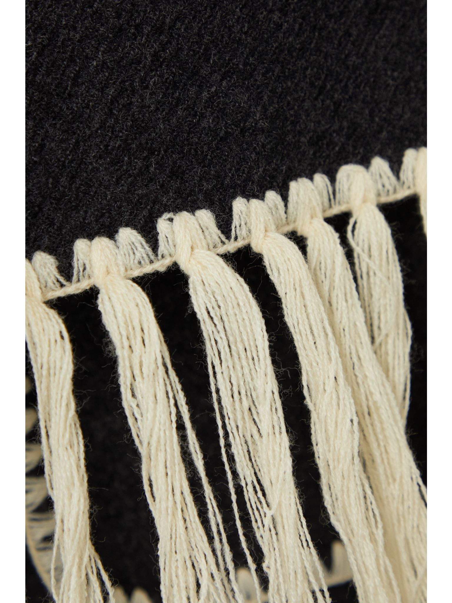 Draped fringed wool-blend jacket Dark gray - 5