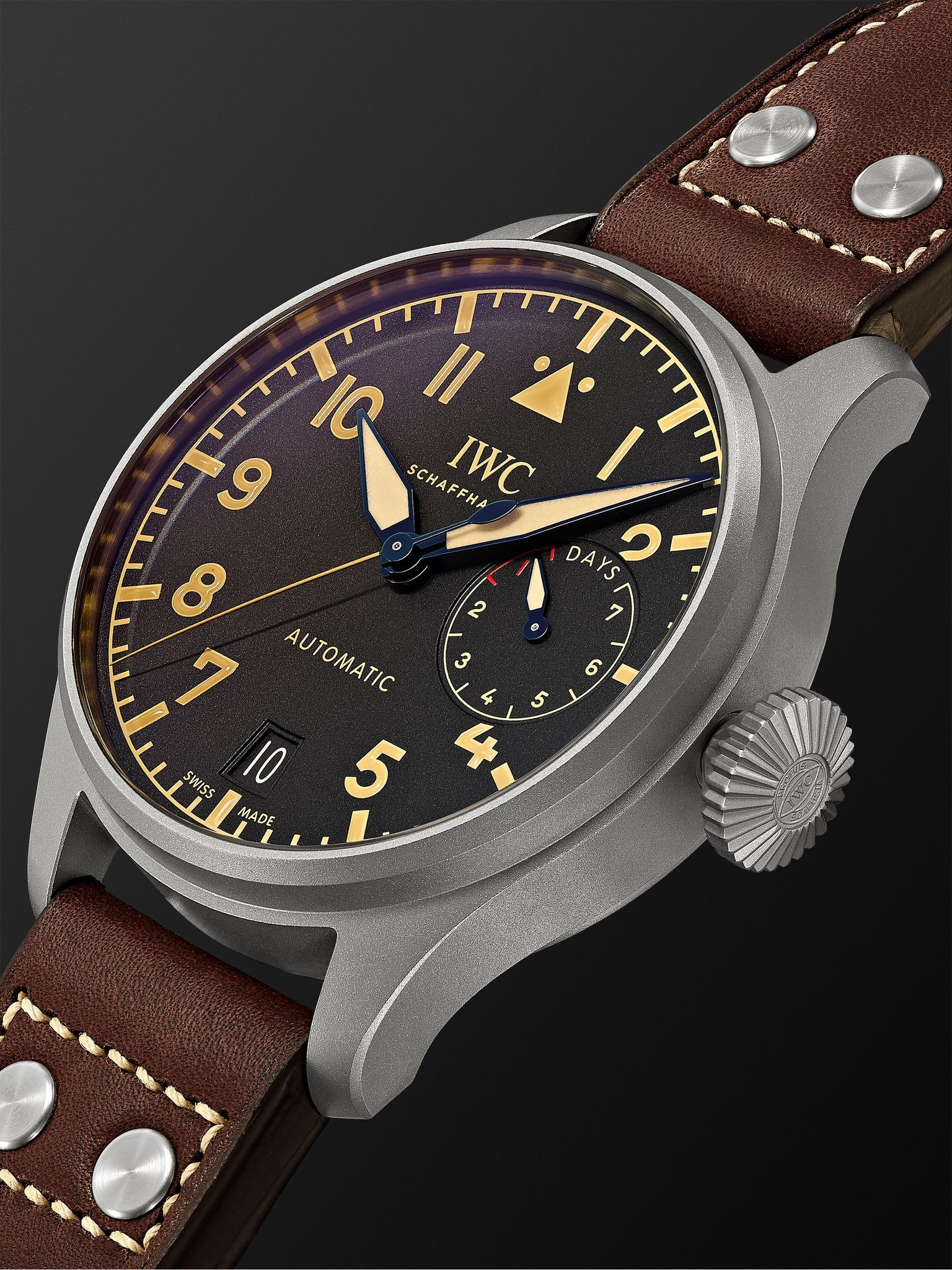 Big Pilot's Heritage Automatic 46.2mm Titanium and Leather Watch, Ref. No. IW501004 Black - 4