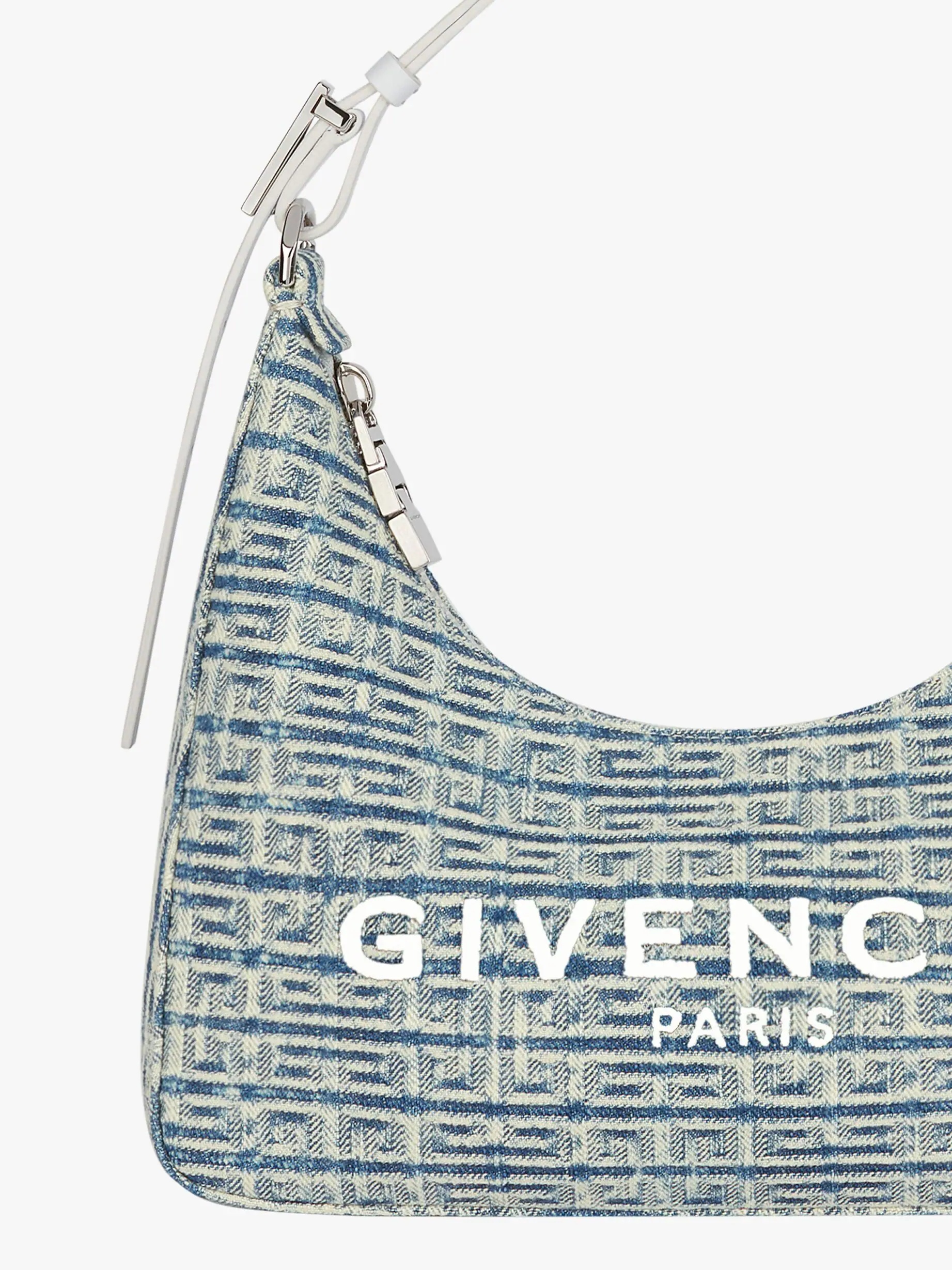 SMALL MOON CUT OUT BAG IN 4G BLEACHED DENIM - 6