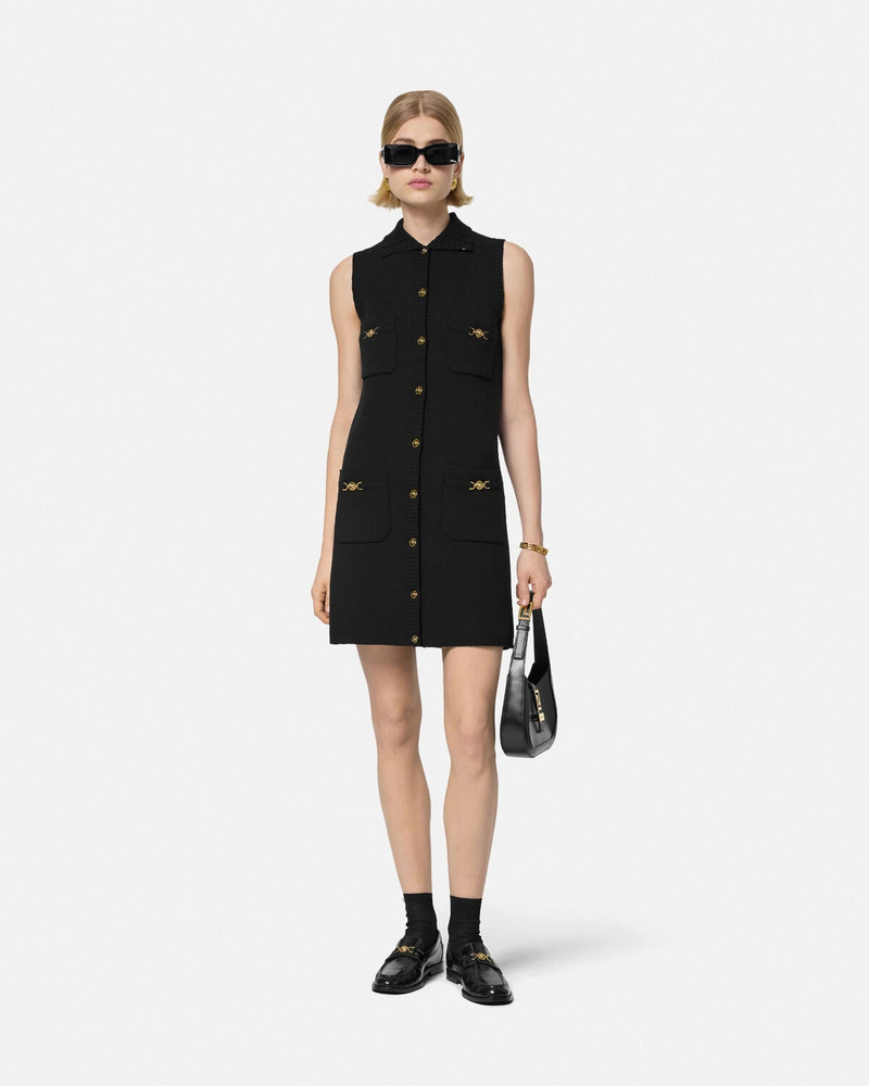 VERSACE Cashmere-Blend Shift Knit Mini Dress outlook