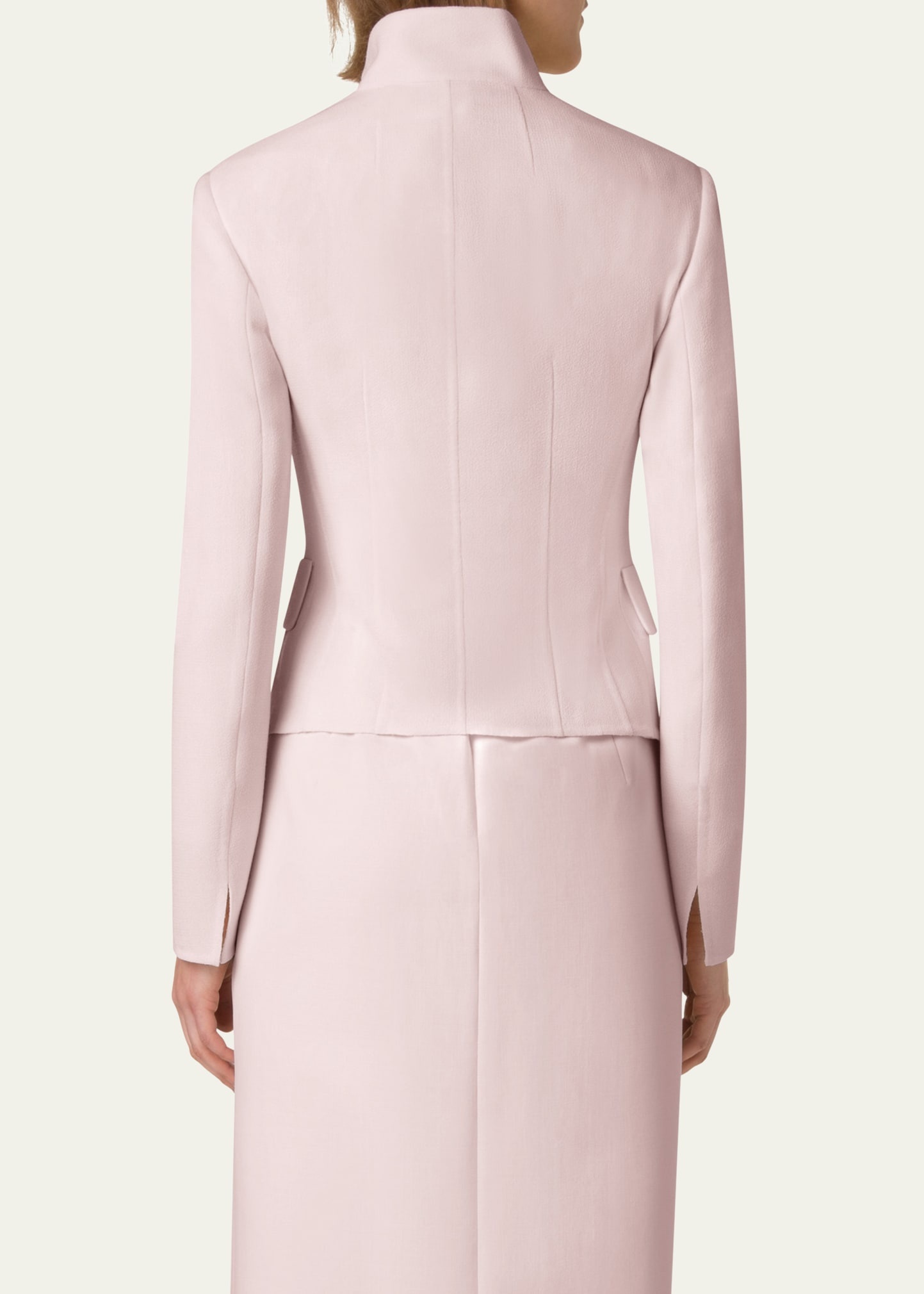 Amber Short Wool Crepe Double-Face Jacket - 3