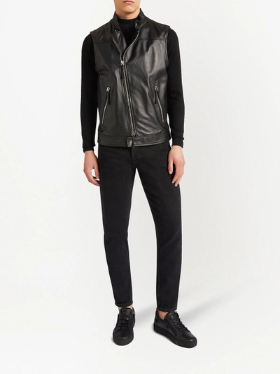 Giuseppe Zanotti leather zip-up waistcoat outlook