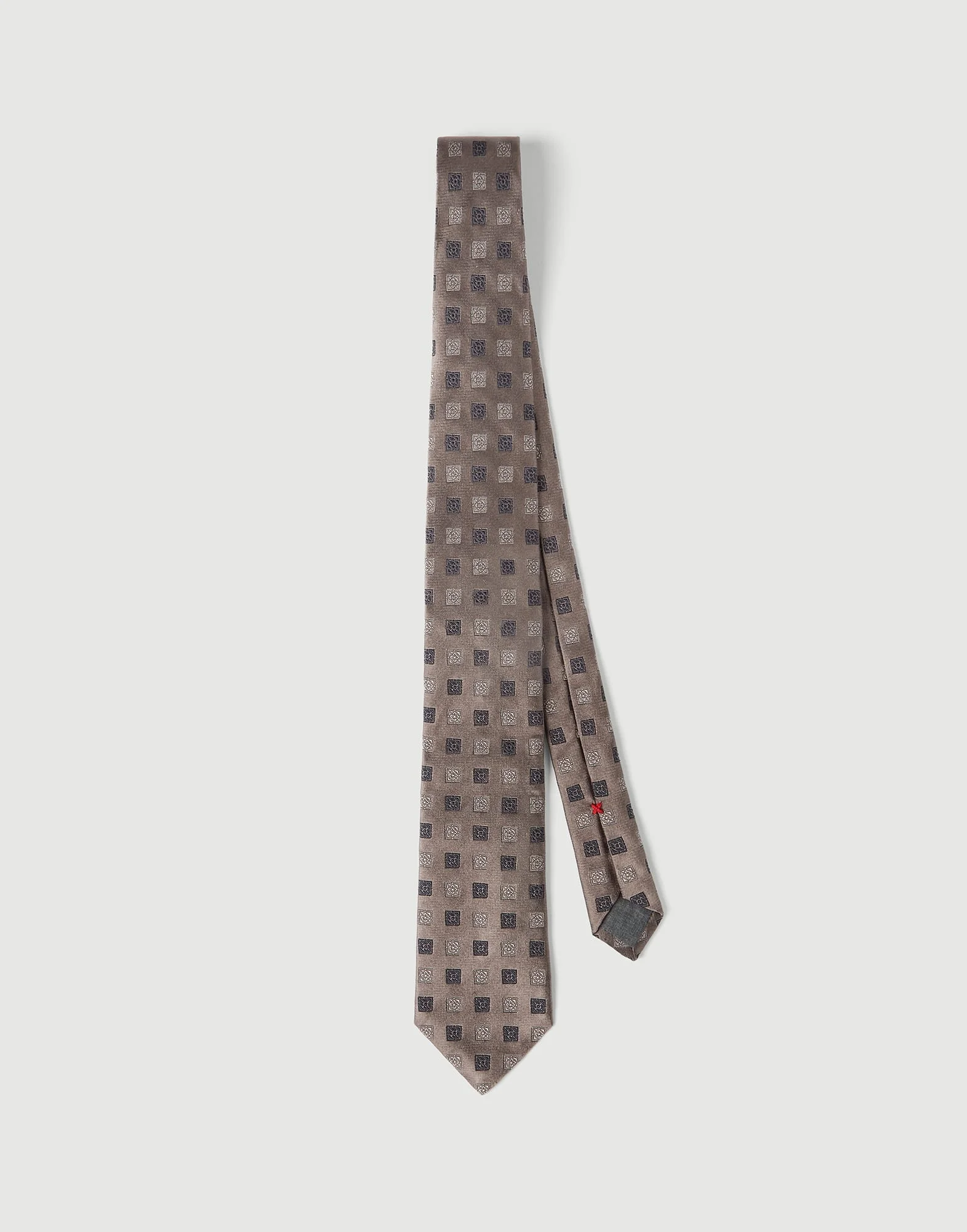 Silk tie with squares pattern - 1