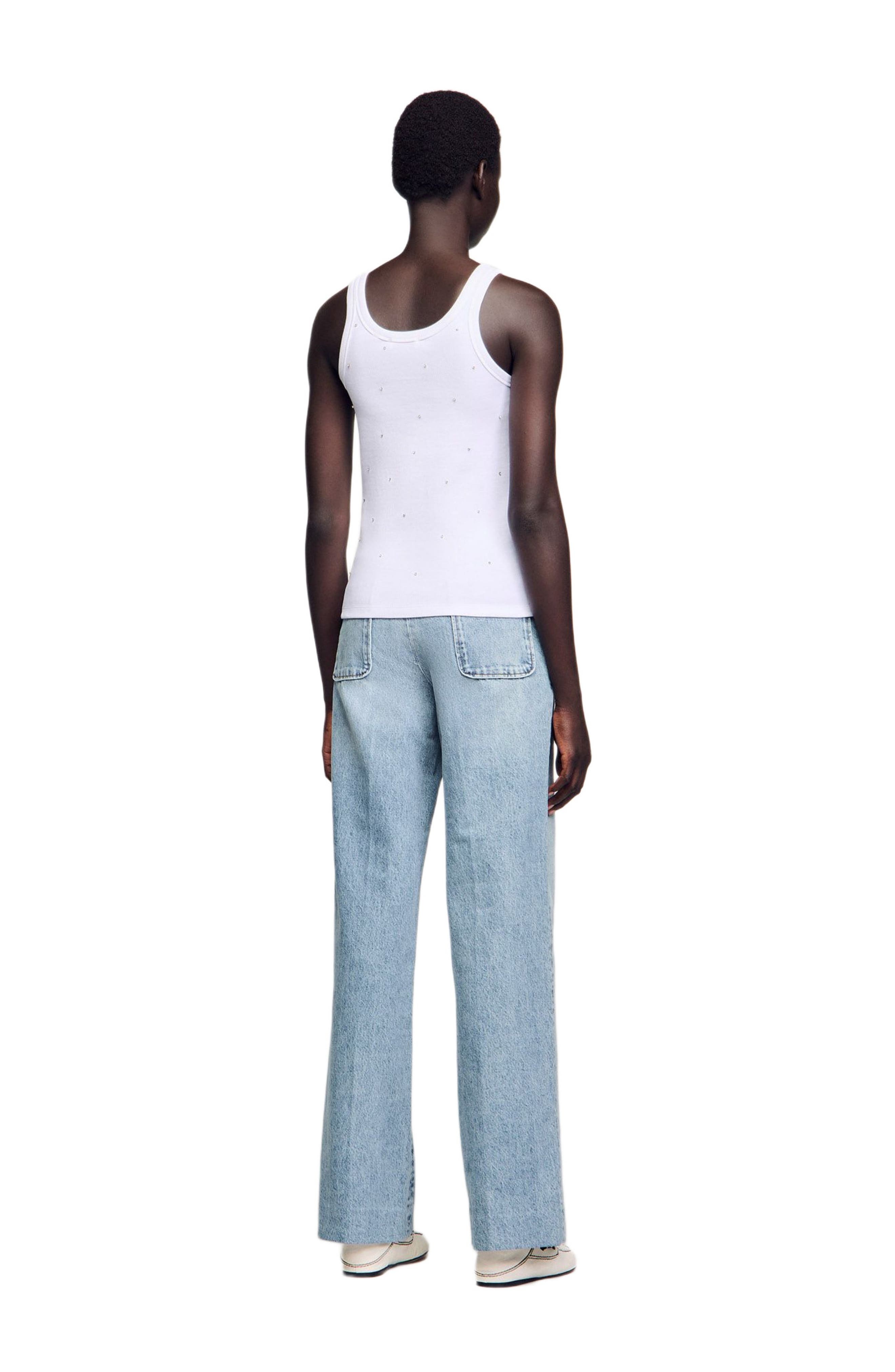 SANDRO Vest top with rhinestones in White at Nordstrom - 2