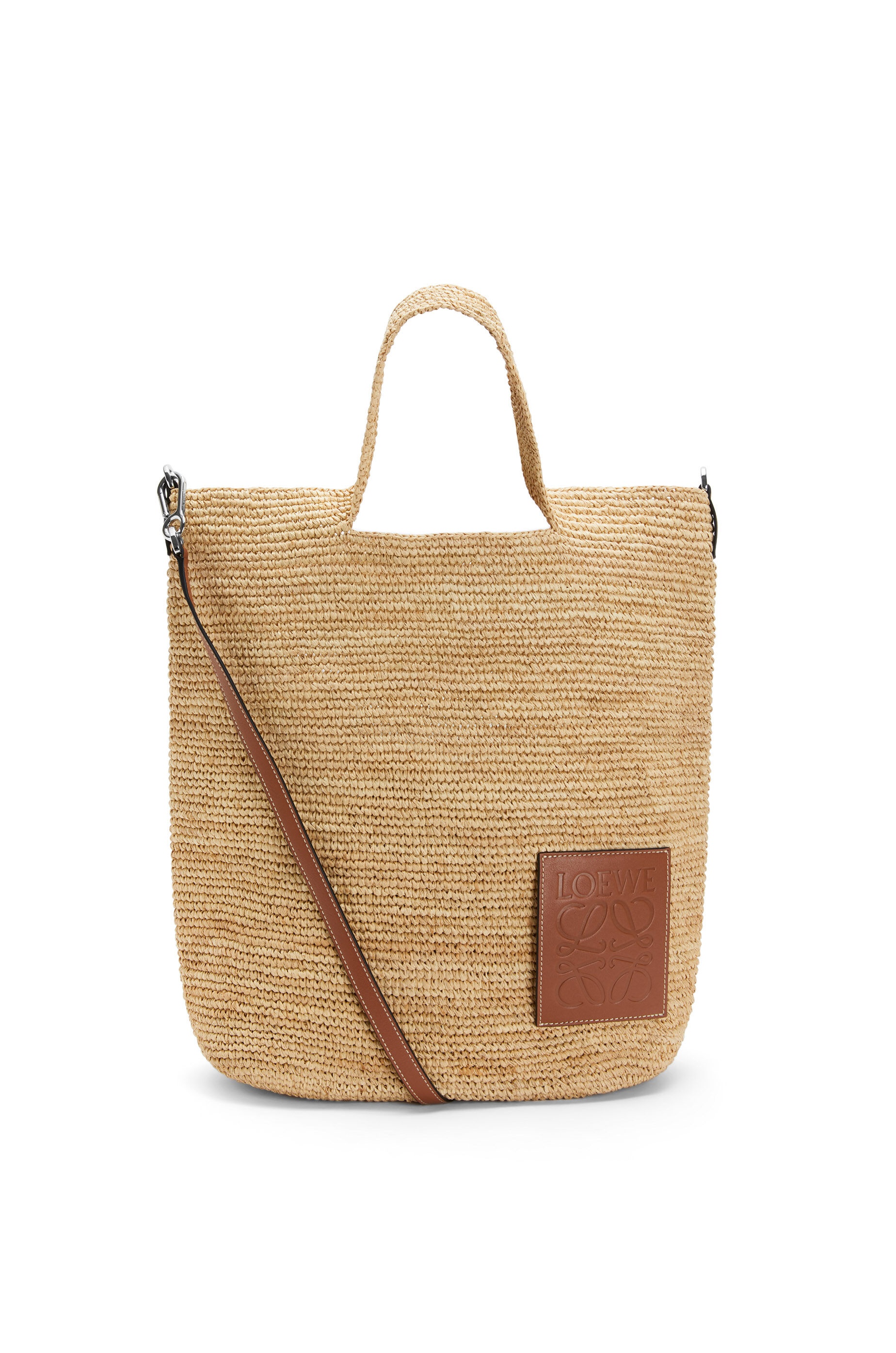 Slit bag in raffia and calfskin - 1