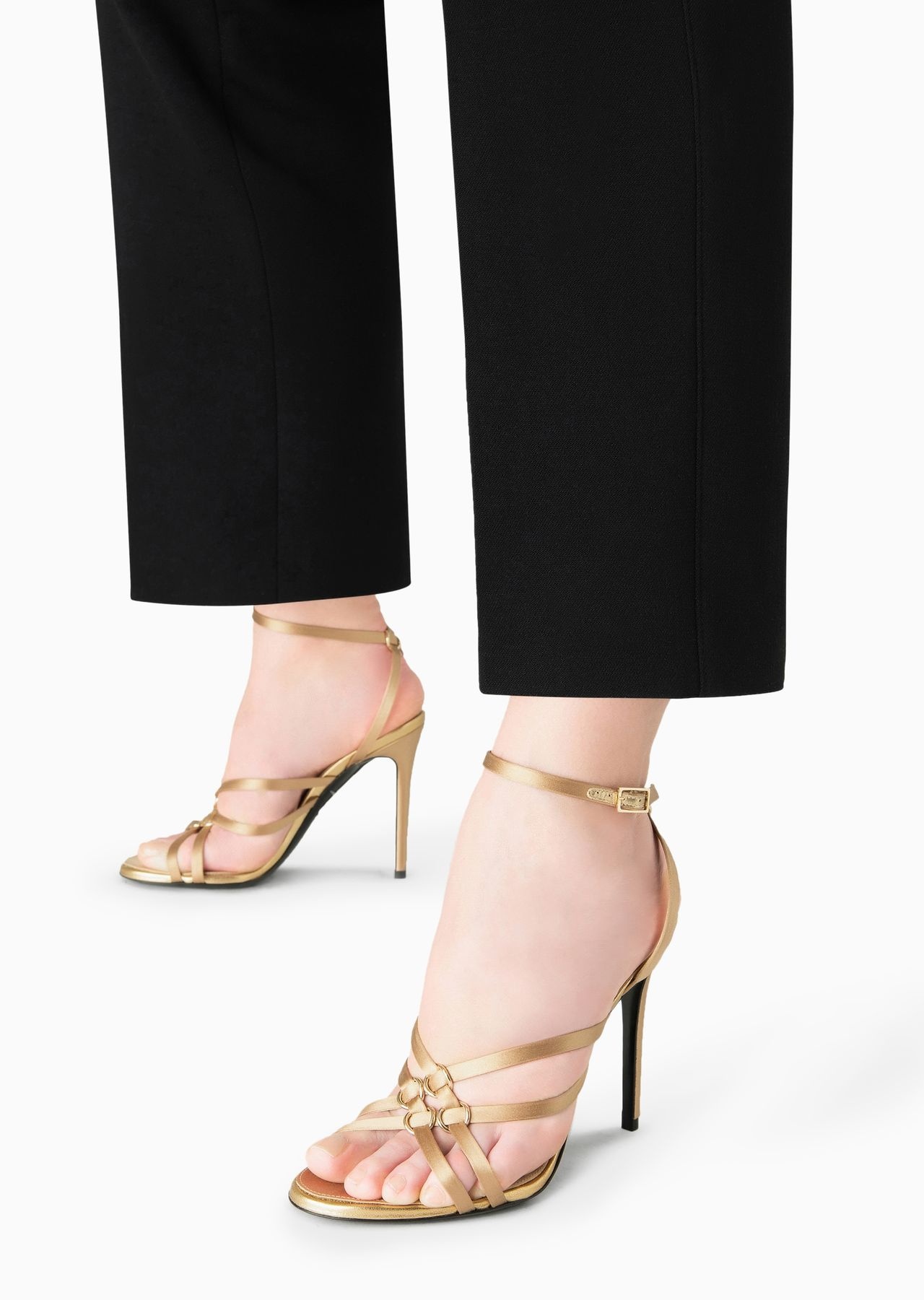 Braided satin heeled sandals - 6
