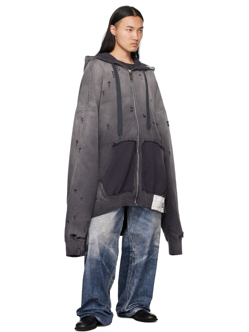 Maison MIHARAYASUHIRO Black Sun Faded Huge Zip-Up Hoodie outlook