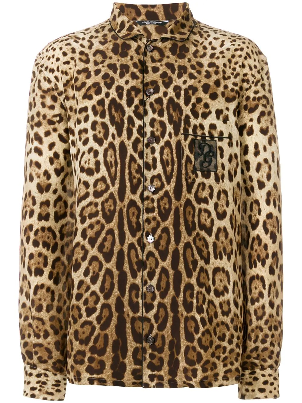 leopard print pyjama shirt - 1