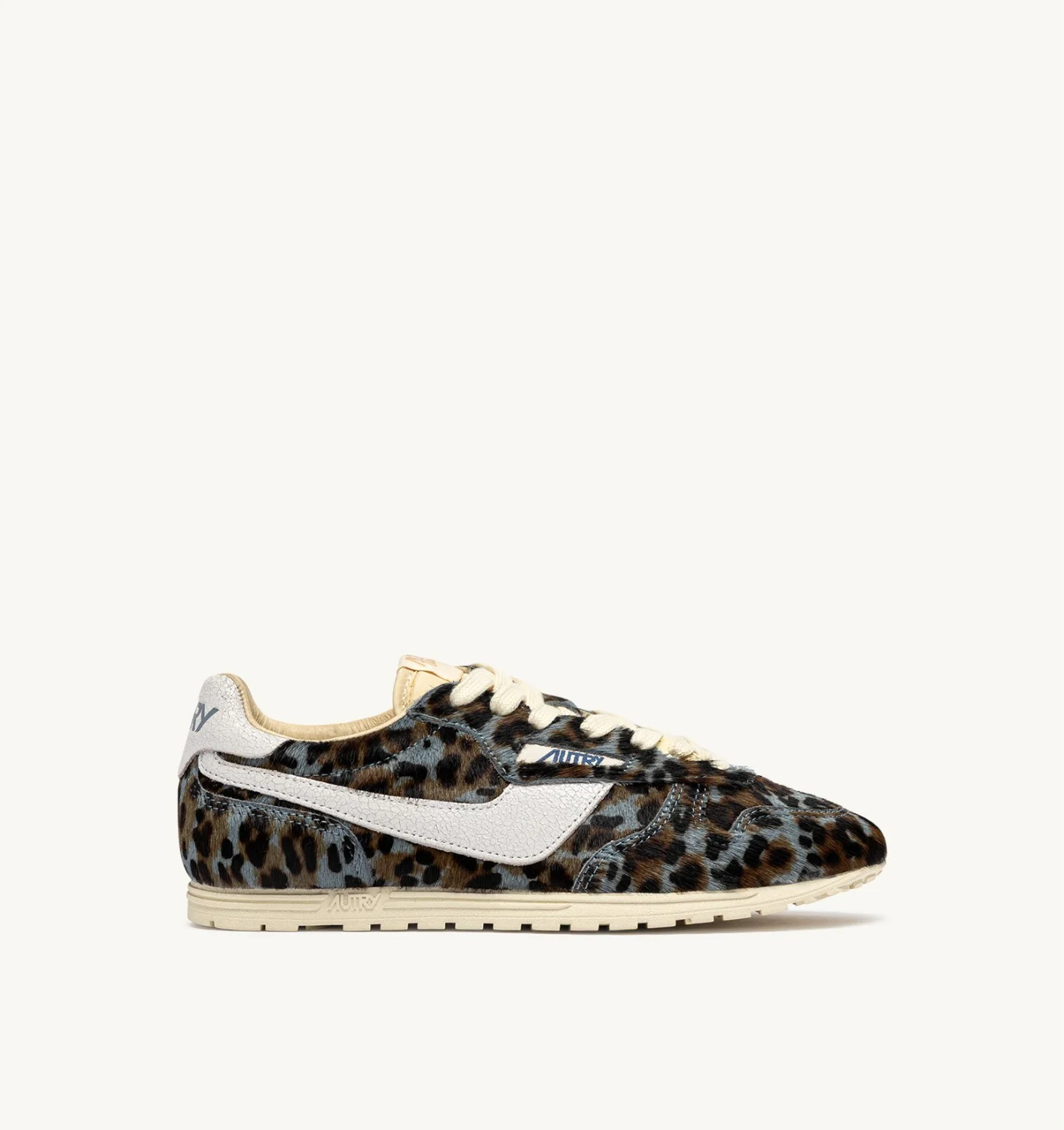 WINDSPIN SNEAKERS IN GRAY LEOPARD AND WHITE PONY SKIN EFFECT MATERIAL - 1