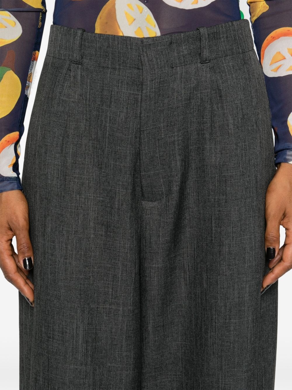 pleat-detail tapered trousers - 5