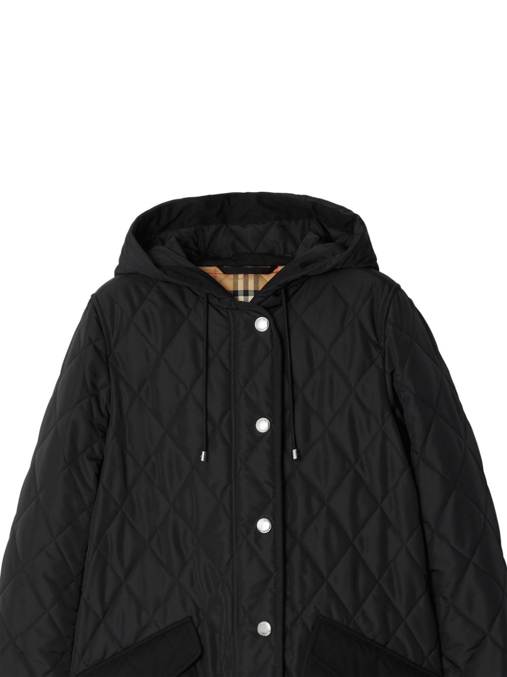 diamond-quilted hooded coat - 2