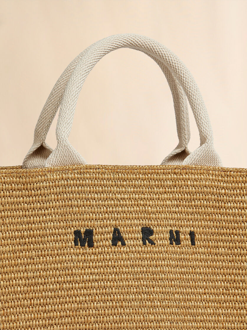 SMALL BROWN RAFFIA TOTE BAG - 5