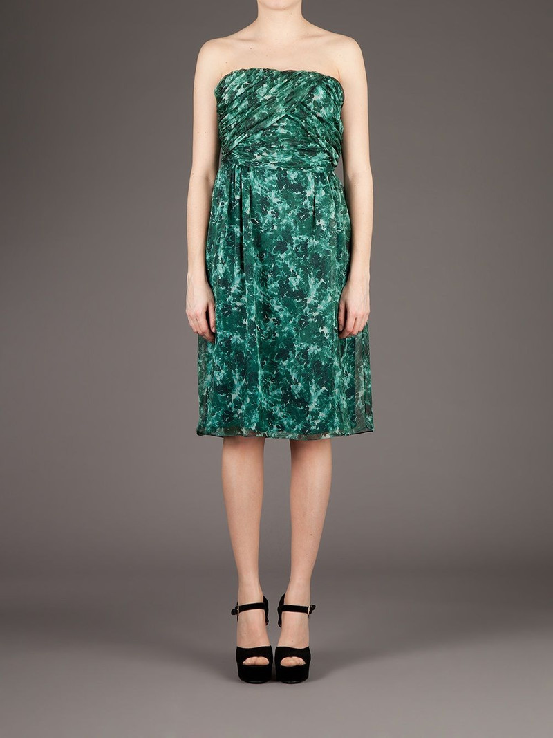 GIAMBATTISTA VALLI printed strapless dress outlook