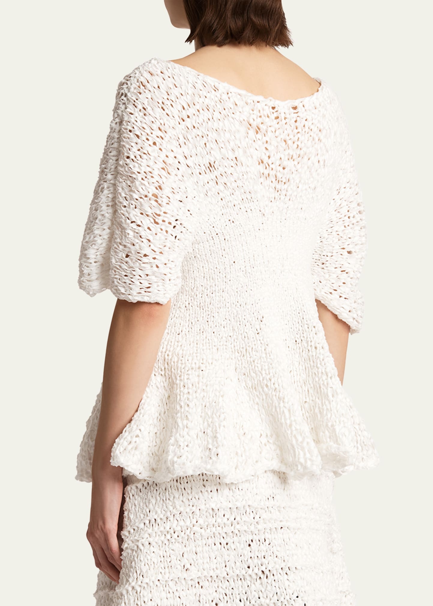 Mathilde Peplum Batwing Cotton Top - 3