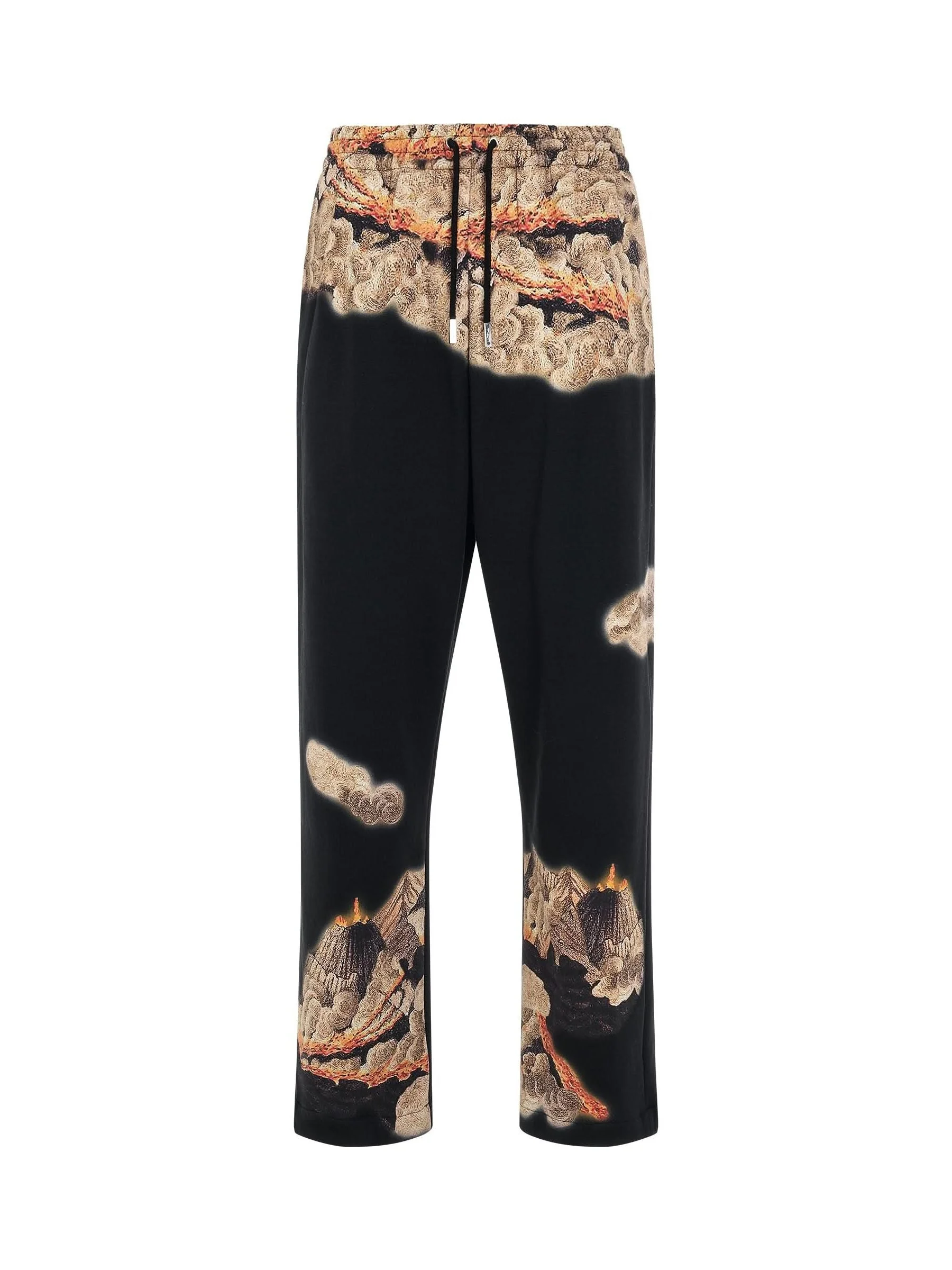 Volcano Print Sweatpants in Black - 1