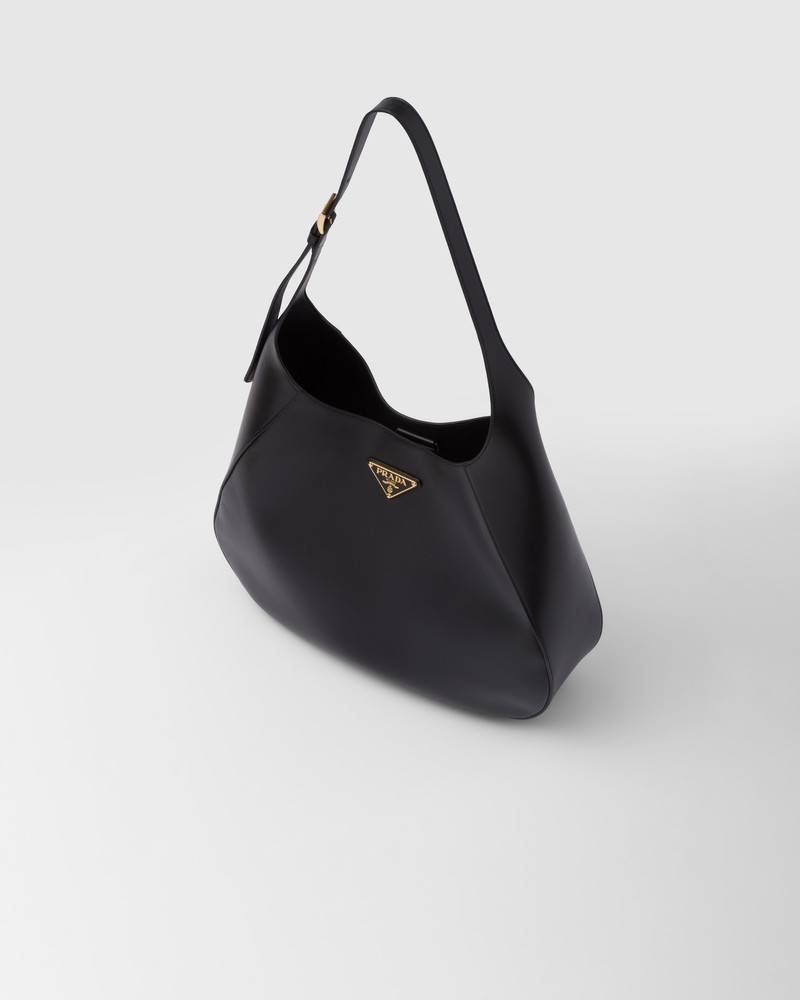 Prada Large leather shoulder bag with topstitching